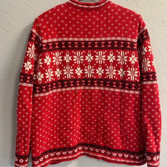 Hartstring 100 percent cotton cardigan red white and black size large - Picture 2 of 9